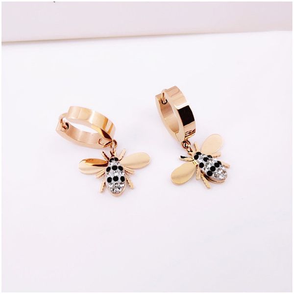 

cute bee women earrings ins fashion perosnality design female brand pendant studs outdoor trendy female lovely earring, Golden