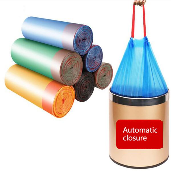 

trash bags supplies auto close garbage bag thickened leak proof disposable plastic household kitchen cleaning storage
