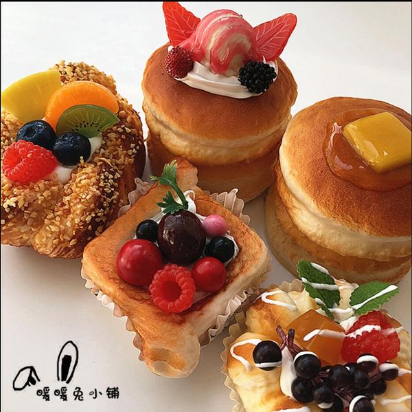 

fridge magnets cartoon dessert imitation cake beef horn ham cream bread pu refrigerator paste magnetic pastes resin stickers