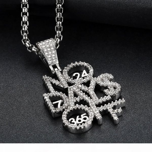 

new micro paved cubic zircon letter no day off necklace brass gold silver plated men hip hop jewelry gift