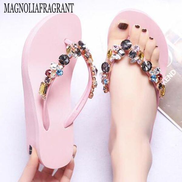 

fashion flip flops casual women's slippers new platform beach shoes for woman summer females flip flops buty damskie hy513, Black