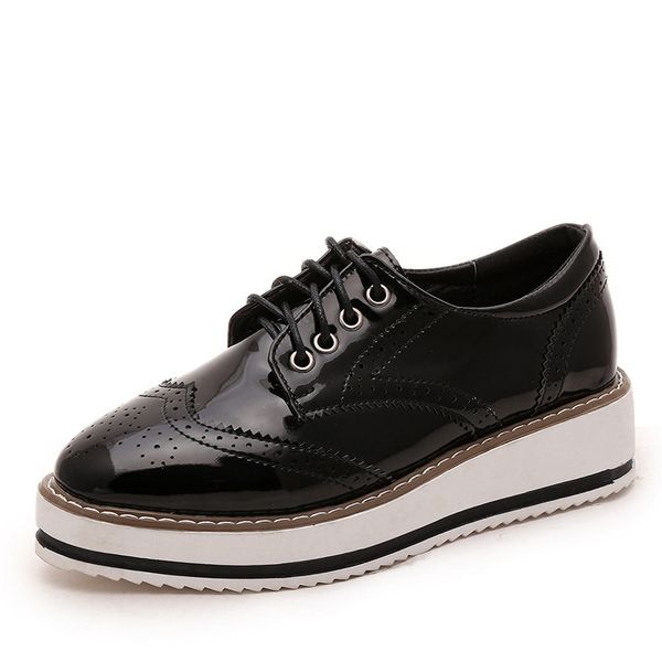 

2020 female platform shoes thick bottom 2020 new platform women's shoes spring and autumn with a single 36-40, Black