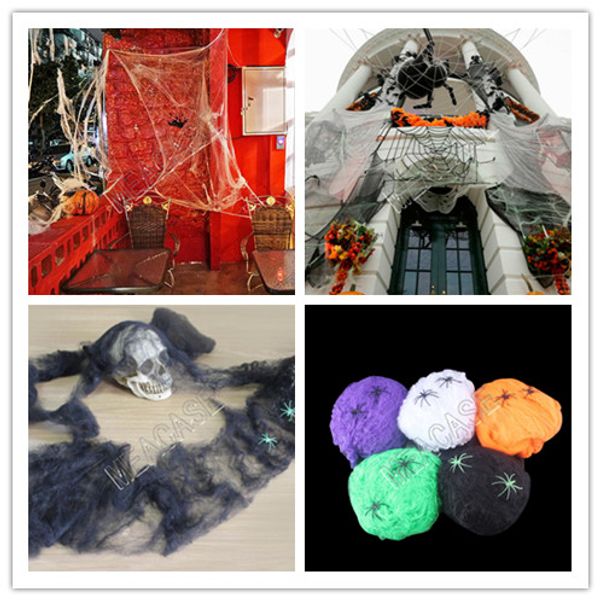 

new halloween scary party props white stretchy cobweb fashion funny spider web haunted house halloween decors kids halloweens gifts d81801