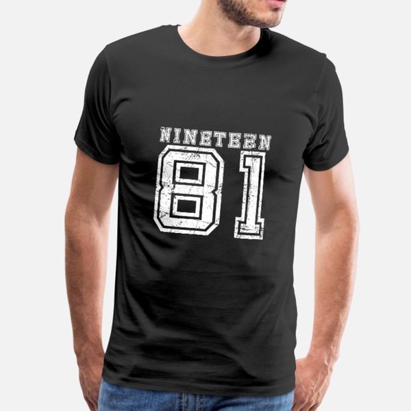 

nineteen 1981 t shirt men create 100% cotton s-3xl solid color loose authentic summer normal shirt
