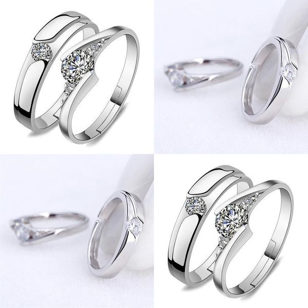 

кольца цирконий кольца пар регулируемых обручальные открытый кристалл кольцо свадебного cubic silver hat7890 nikpd, Golden;silver