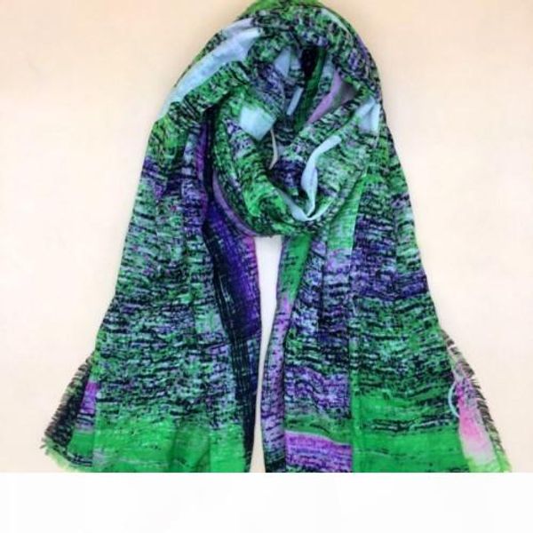 

wholesale-new good quality 100% cashmere material thin and soft print gradient pattern long scarves for women super big size 200cm - 140cm, Blue;gray