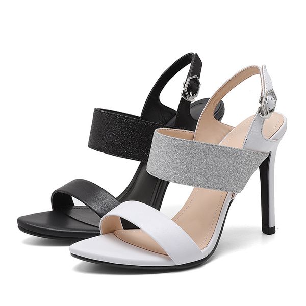 

women's shoes women summer stiletto heels ladies fashion casual sandals sandals heels single shoes, Black