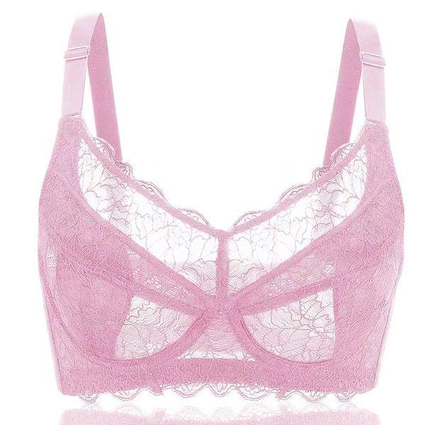 

bras women's big size full coverage floral embrodiery ultra-thin bra lingerie 34 36 38 40 42 44 46 48 b c d e f g h, Red;black