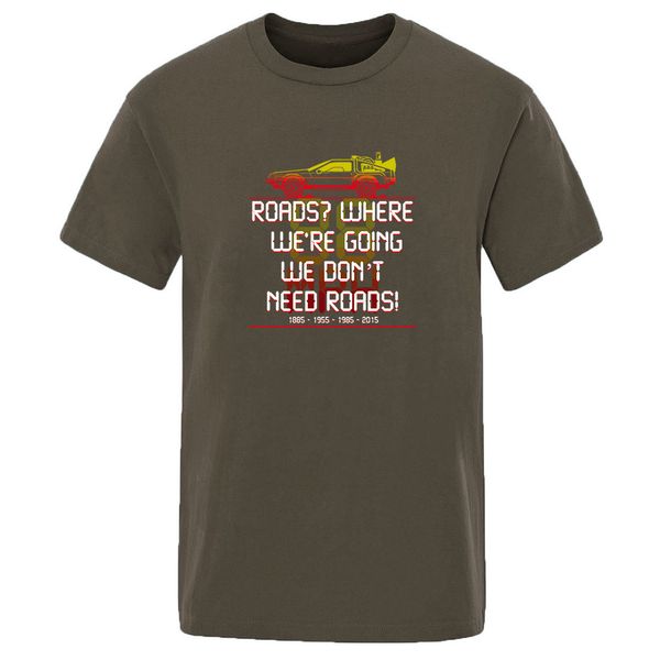 

we don't need roads 2020 popular man t shirt solid color crew neck t-shirts men new short sleeve hip hop funny vintage print top