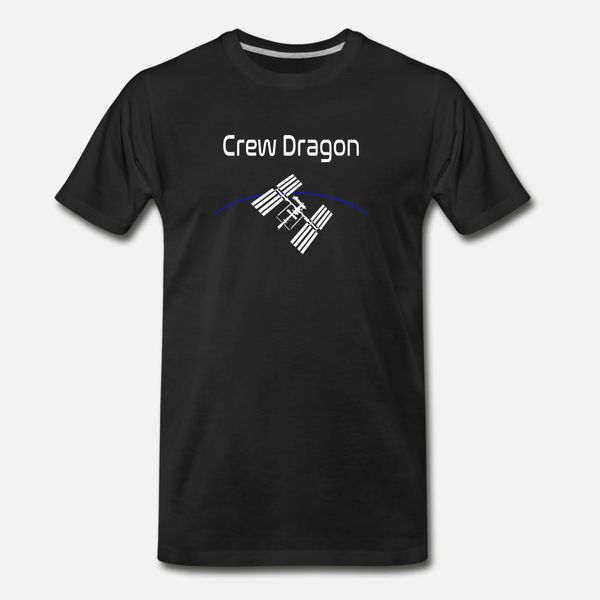 

iss crew dragon usa t shirt men designs 100% cotton round collar pattern cute comical spring autumn novelty shirt