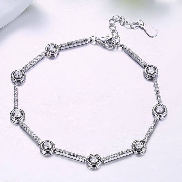 

tgb07 118k gold plated bracelet for women luxurious big cz crystal stone accessories, Golden;silver