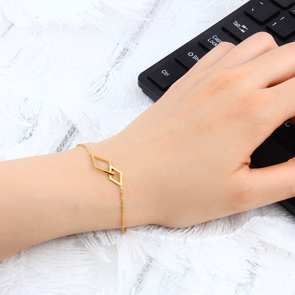 

heart cross infinity bracelet stainless steel bracelet for women chain link charms femme accessories jewelry female, Black