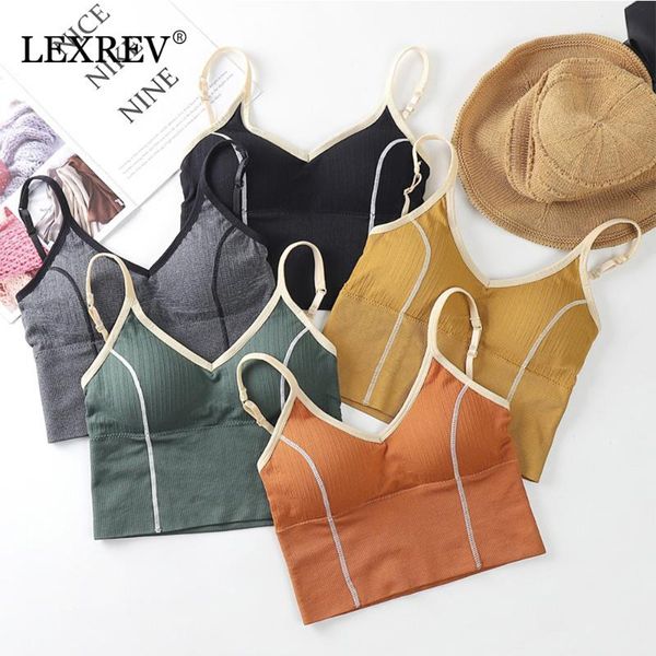 

girls bra womens fitness shoulder straps with stripes soft bra breathable push up high impact tank crop seamless u, Red;black