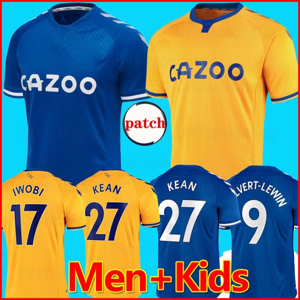 

эвертон 20 21 футбол джерси richarlison kean sigurdsson футбол рубашки 2020 2021 tosun walcott эвертон главная вдали мужчины дети kit набор, Black