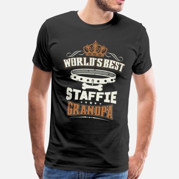 

world s staffie grandpa t shirt men character cotton crew neck clothing sunlight breathable spring autumn kawaii shirt