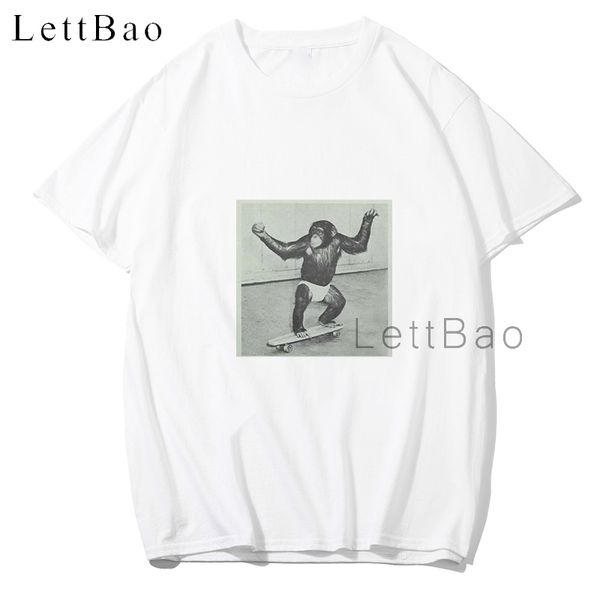

смешные monkey skating instagram футболка аниме рубашка streetwear harajuku men t shirt крупногабаритные смешные футболки o-образным вырезом