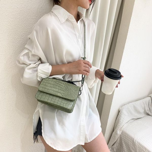 

alligator pattern crossbody bags for women 2020 hollow chain handbag small bag pu leather handbag ladies designer messenger bag