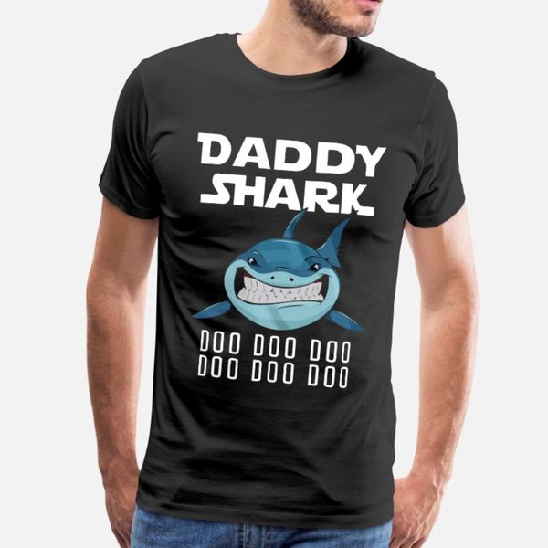 

daddy shark t shirt men custom cotton crew neck pictures crazy casual spring autumn family shirt