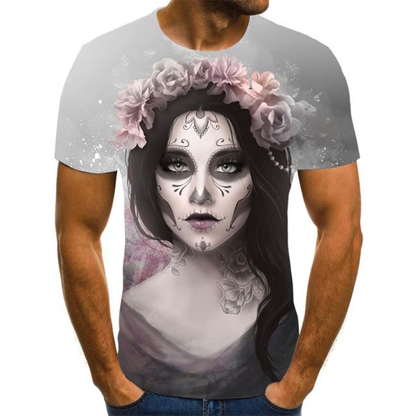 

new for 2020 clothing skull print t-shirt t-shirt breathable 3d print shirts graphic horror aesthetic men clothing