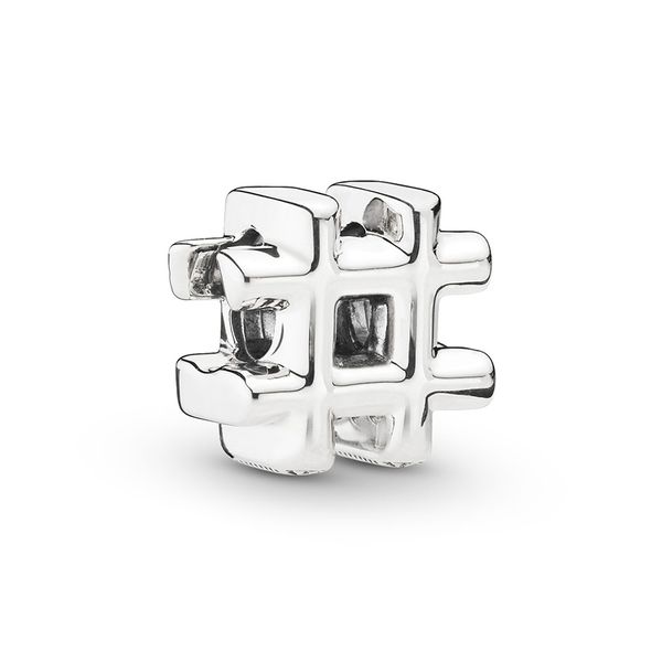 

2020 new authentic ale 925 sterling silver hashtag symbol charm fit pandora bracelets fashion designer charms beads for diy jewelry making, Black