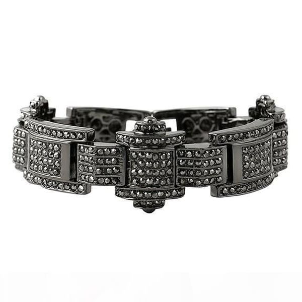 

hip hop gold tone mens bling iced out covered chain bracelet for men party gift 4 color, Golden;silver