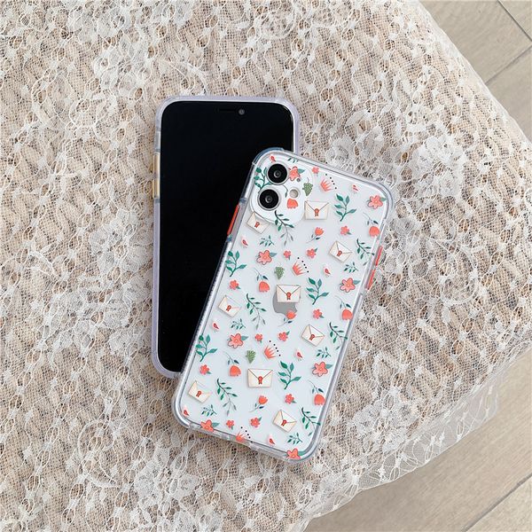 

flower leaf case for iphone 11 pro max 8 7 plus x xs max xr transparent soft tpu bumper back cover ing
