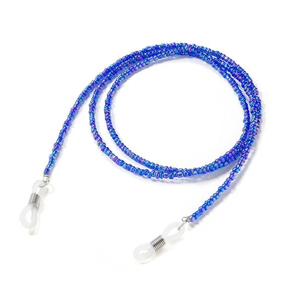 

colorful plated small acrylic beads chain eyeglasses reading glasses rope sunglasses strap cord holder necklace band accessory, Silver