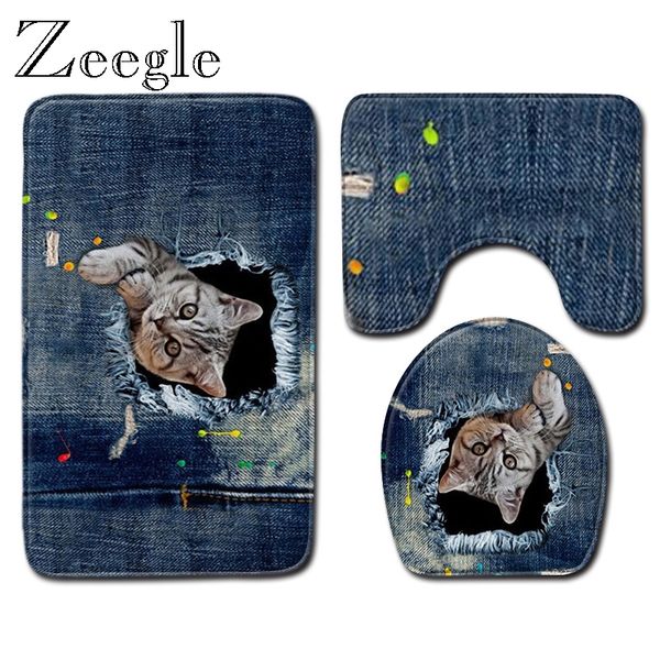 

bath mats zeegle mat set anti slip bathroom shower floor rug flannel soft toilet pedestal foot washable 3pcs