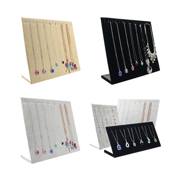 

jewelry organizer storage stand for dangling necklace display pendant decoration jewelry display show holder rack 16 hooks mx200810, Black