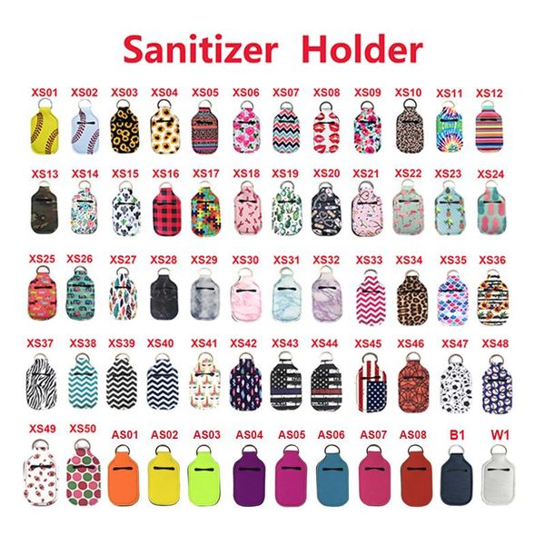 

sunflower neoprene baseball softball keychains hand sanitizer bottle 30ml portable mini alcohol bottles holders key rings pendants key chain, Silver