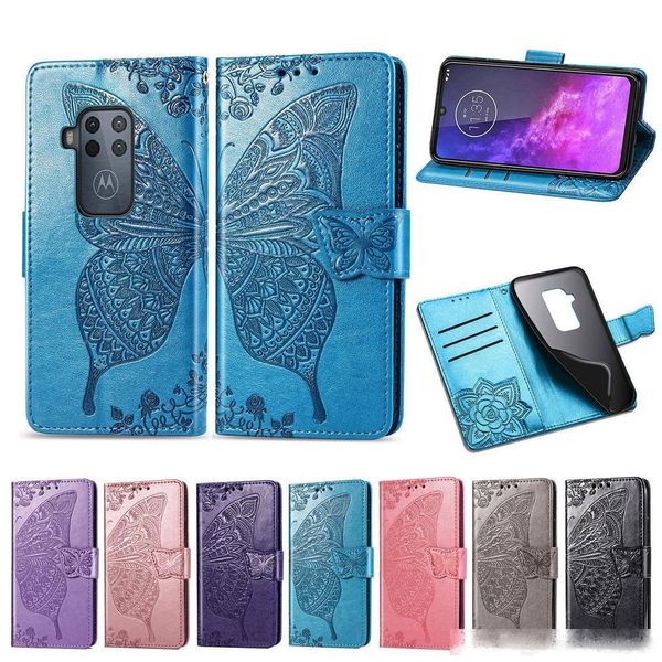 

luxury flip leather case for motorola one zoom 3d butterfly flower wallet cover for moto e6 plus e6s case one pro coque funda