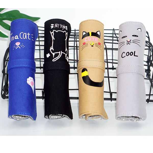 

pencil cases kawaii cat canvas school case pen bag for girls boys cute large pencilcase box stationery gift supplies