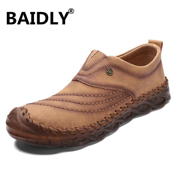 

casual men genuine leather shoes summer breathable men's loafers leather shoes sapato masculino zapatos hombre big size 38-48, Black