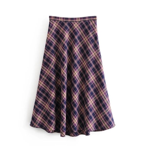 

2020 women's skirts clothing summer the new fall new women's fashion show with thin plaid skirt, Black
