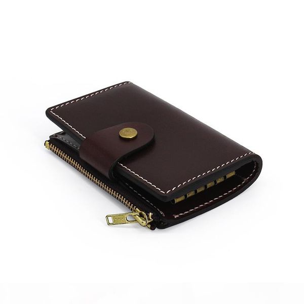 

2020 fashion genuine leather men wallet leisure women wallet leather purse for men card holders wallet c6223, Brown;gray