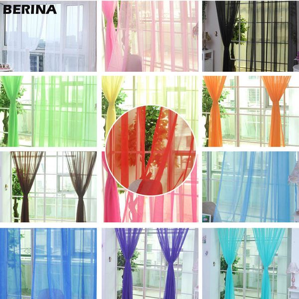 

curtain & drapes tulle curtains for the kitchen living room solid sheer on windows window screen 14001 100x200cm 2 pcs