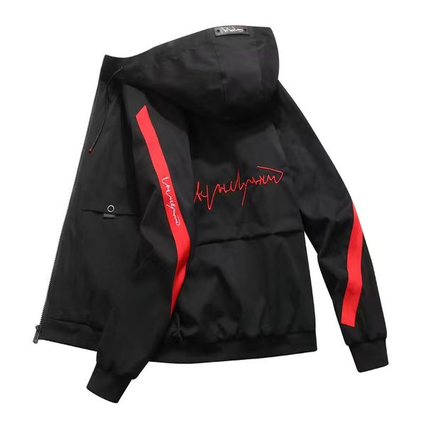 

2020 men bomber jacket thin slim long sleeve hooded jackets windbreaker zipper spring autumn male jacket outwear brand clothing, Black;brown
