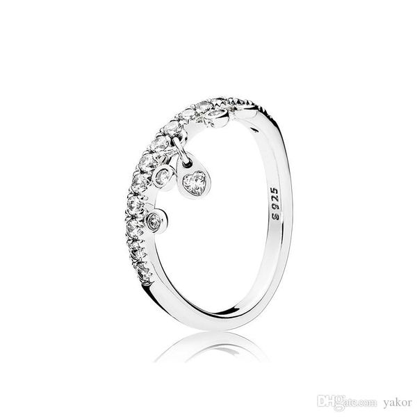 

fashion heart cz diamond pendant ring set logo original box for pandora 925 sterling silver women gift jewelry rings, Slivery;golden