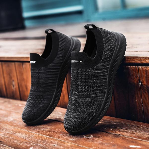 

plus size summer knit scarpa uomo summer sneakers socks men sport shoes man running man sports shoes for men black jogging d-424