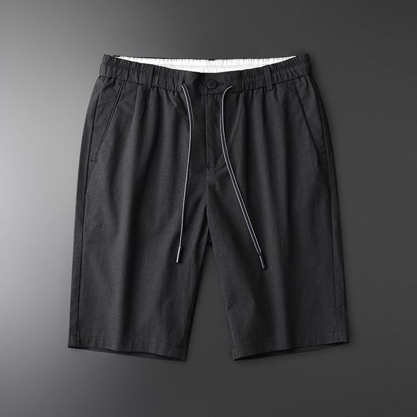 

men's shorts summer men luxury yarn dyed casual man plus size 4xl hight quality sport slim fit mens, White;black