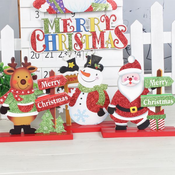 

new christmas decorations santa claus wooden pendant wooden letters decoration deskforeign trade sale
