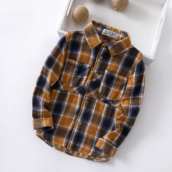 

spring soft cotton full sleeve fashion plaid boy shirt 4-14 year three color options children's, White;black
