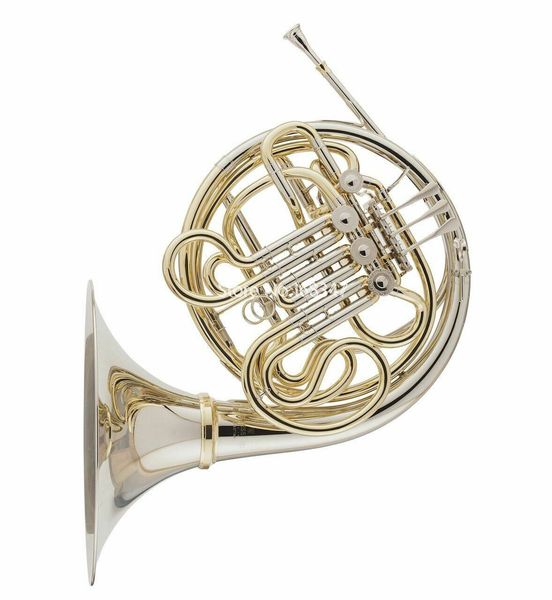 

bb/f four-keys french horn nickel silver bell clear lacquer finish musical instrument with case ing