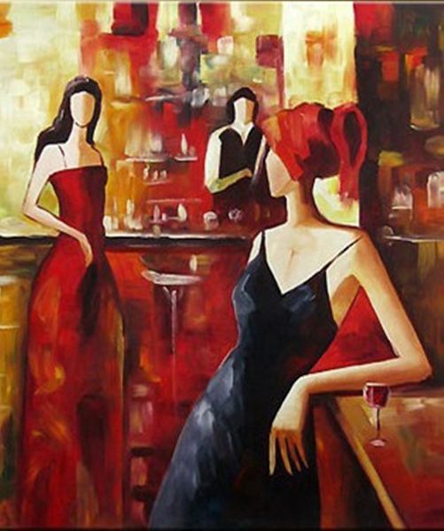 

girl at the bar home decor handpainted & hd print oil painting on canvas wall art canvas pictures b029