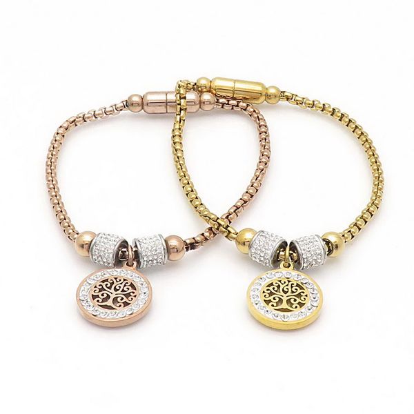 

link, chain flower round charm link bracelet for women zircon jewelry, Black