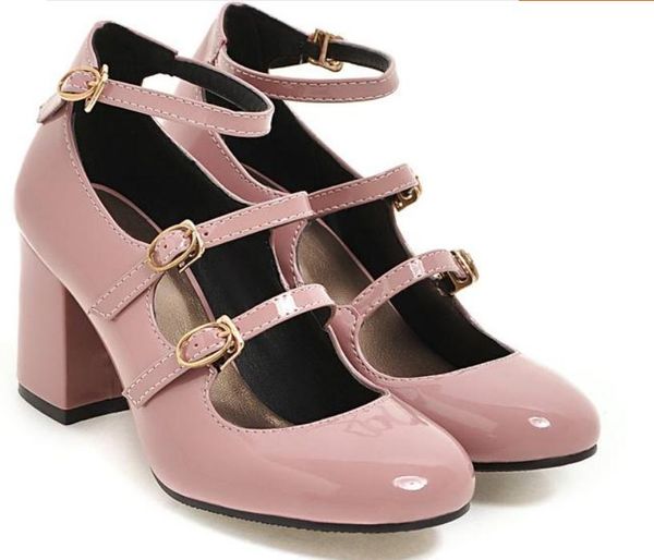 

women's shoes in spring and autumn high coarse heel round head @op41, Black