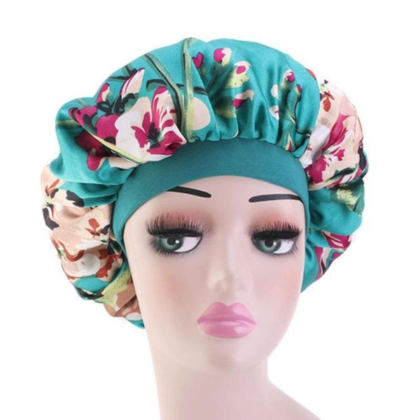 

elasticity band silky bonnet comfortable turban for women, Blue;gray