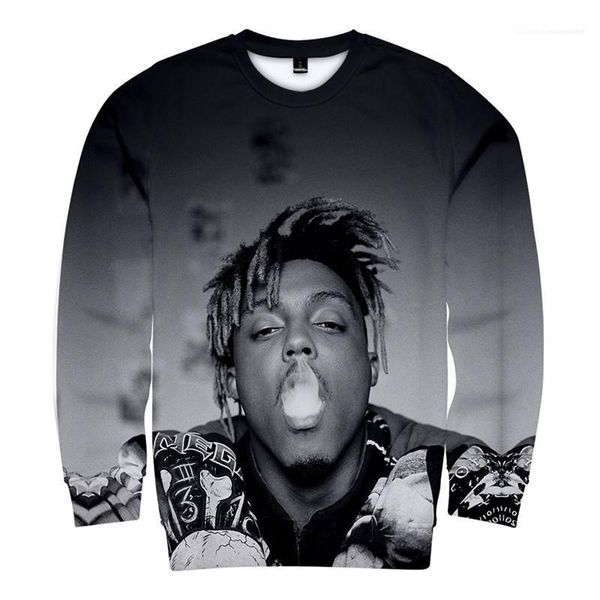 

одежда сок wrld мужские толстовки дизайнер hiphop сыпучие 3d printed фуфайки плюс размер crew neck верхняя одежда мужской, Black