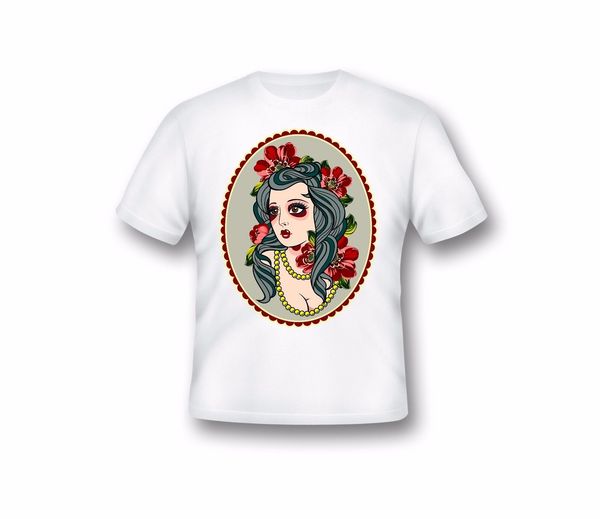

лето 2019 с коротким рукавом плюс размер tattoo'd lady футболка, lady silhoutte, татуировки t shirt мужчины, с подарки, тройник, 49 tee shir