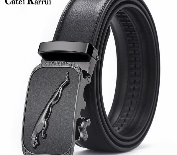 

catei karrui brand fashion automatic buckle black genuine leather belt men's belts cow leather belts for men 3.5cm width, Black;brown